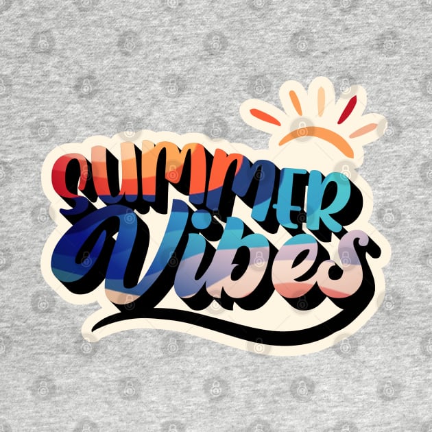 Summer vibes retro Summer vacation design by Yarafantasyart